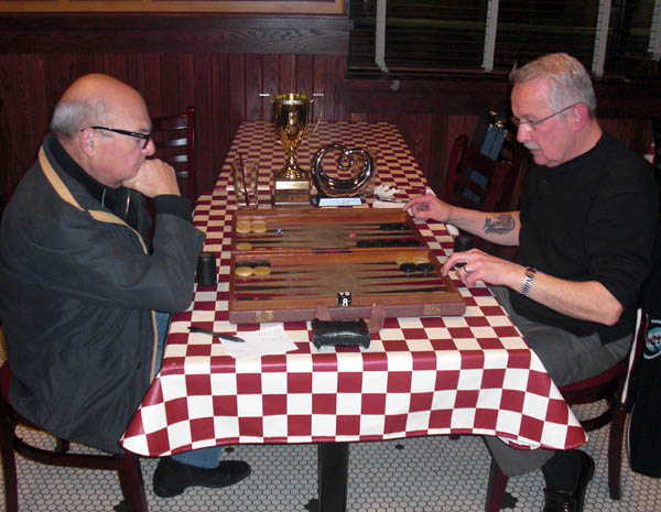 Jim Opre and David Nosik playing in the finals